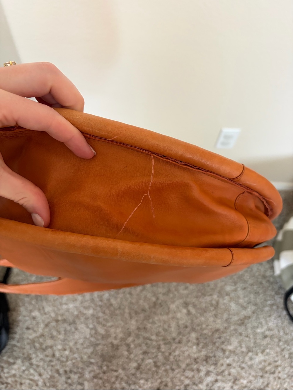 Anthropologie Circular Tote Bag in Cognac Brown - Picture 8 of 10